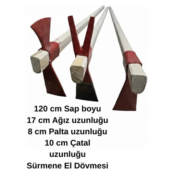 Kazma Seti Büyük Dövme Çelik Bahçe Kazması 120 Cm Saplı - 3 Çeşit - Görsel 3