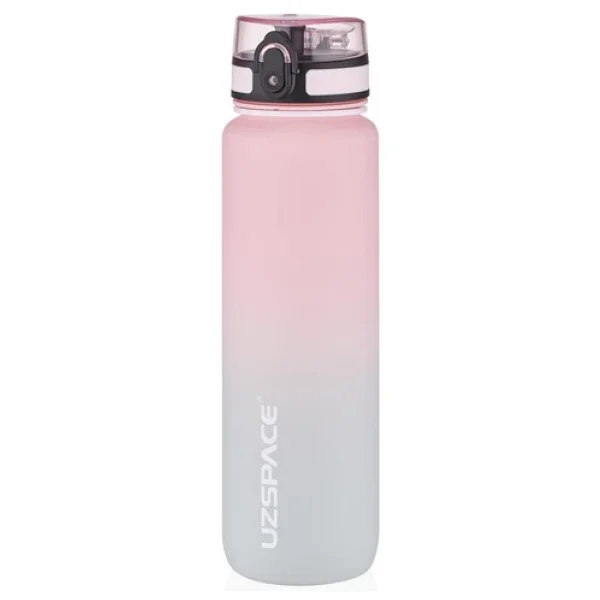 Uzspace 3038-4 Çift Renk Pembe-Gri 1000 ml Tritan Motivasyon Matarası - Görsel 5