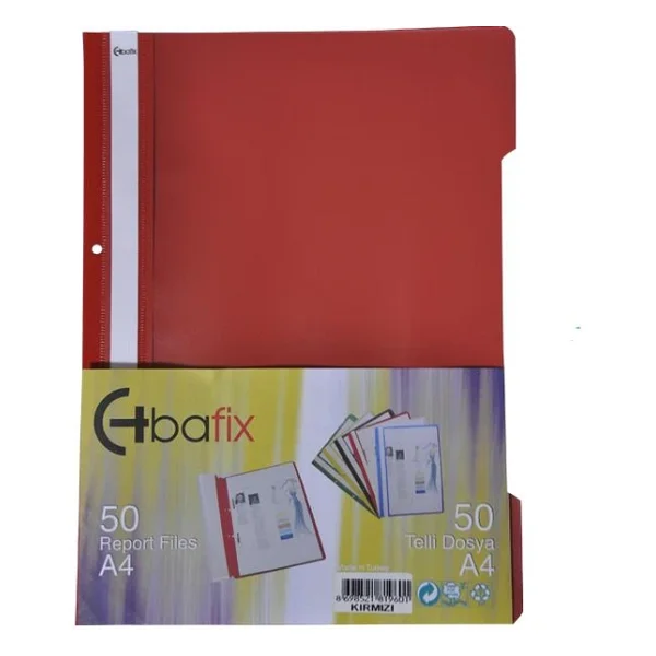 Bafix Telli Dosya Plastik xL Kırmızı A4 - Görsel 4