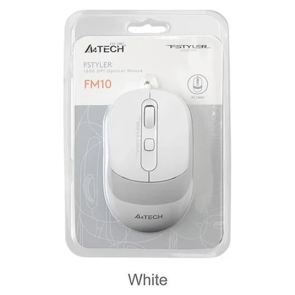 A4 Tech FM10 Beyaz Optik Kablolu Mouse - Görsel 3