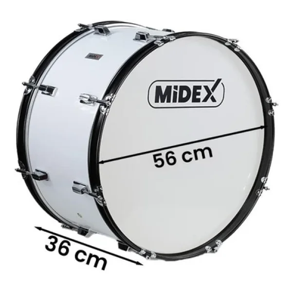 Midex Bnd-22 Bando Davulu 22 İnç 56 Cm Çap Profesyonel Bass Davul Seti - Görsel 3