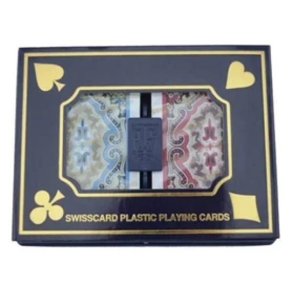 Swisscard 1. Kalite Plastik Iskambil Kağıdı Çift Deste Kart - Görsel 3