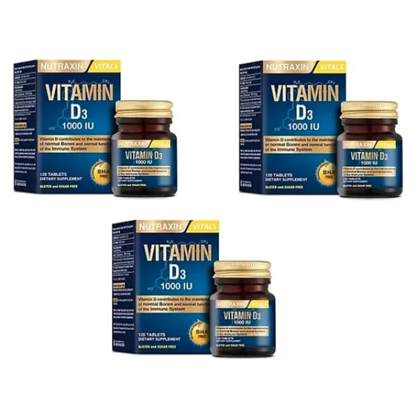 Nutraxin Vitamin D3 1000 IU 120 Tablet 3'lü - Görsel 5