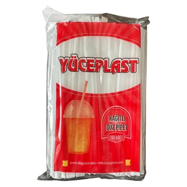 Yüceplast Düz Beyaz Kağıt Sargılı Ince 4 mm Pipet - 19 Cm. - 1000 Adet - Görsel 6