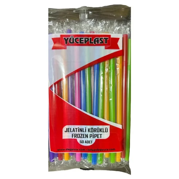 Yüceplast Körüklü Karışık Renkli Jelatinli Pipet - 22 Cm. - 500 Adetlik Paket - Görsel 6