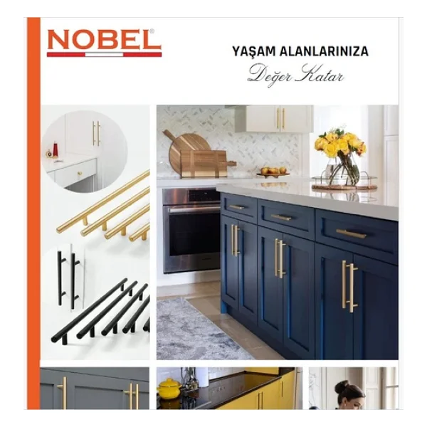Paslanmaz Boy Kulp Nobel Mat Gold 320 mm Modern Dolap & Çekmece Kulpu 5'li Paket - Görsel 6