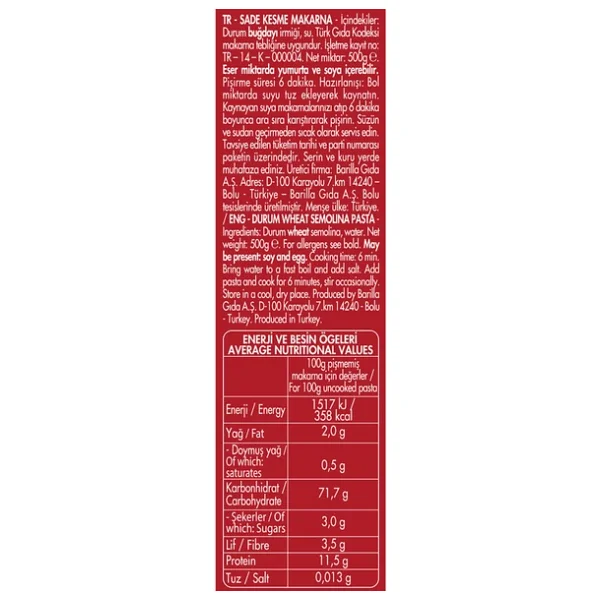 Filiz Erişte Makarna 500 gr 20'li - Görsel 4