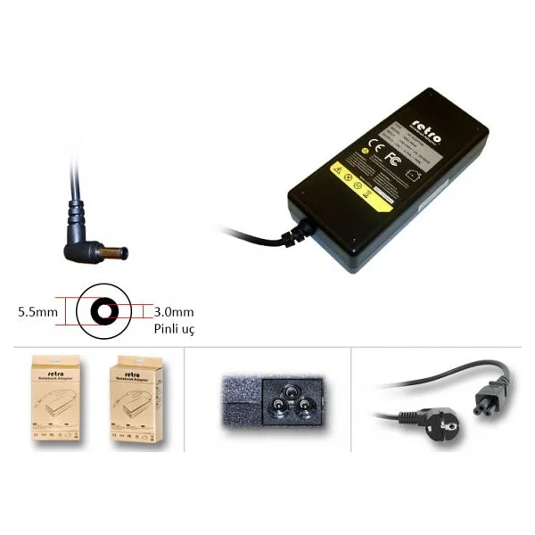 Samsung 19V 3.16A (60W) - 3.0mm /5.5mm-Notebook Adaptör - Görsel 2