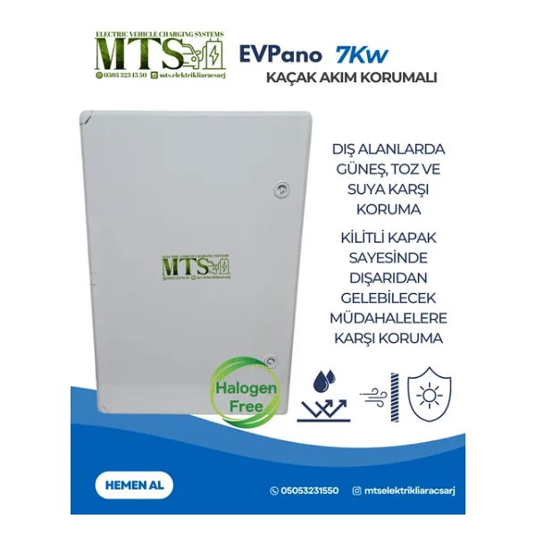 Mtsevcharger 7 Kw 60 40 20V'Ko Kombinasyon Panosu Kutusu Pano Elektrikli Araç Şarj Cihazı Tesla Mavi Adaptör - Görsel 6