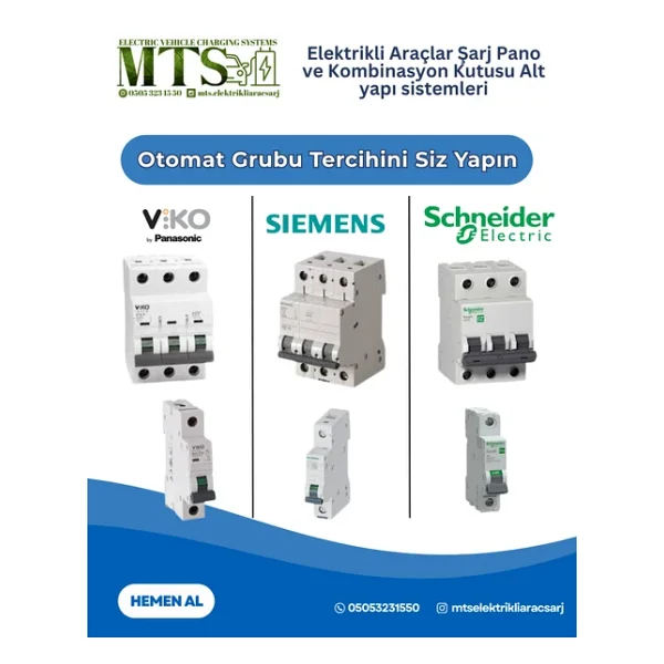 Mtsevcharger 7.4Kw Schneider 60 40 20 Cm Kombinasyon Panosu Kutusu Elektrikli Araç Şarj Cihazı Tesla Mavi Adaptör - Görsel 8