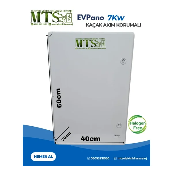 Mtsevcharger 7.4Kw Schneider 60 40 20 Cm Kombinasyon Panosu Kutusu Elektrikli Araç Şarj Cihazı Tesla Mavi Adaptör - Görsel 3