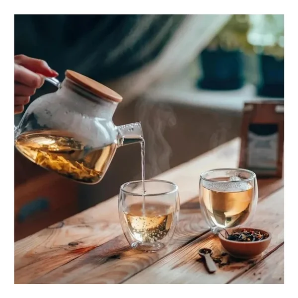 Bambu Teapot Cam Demlik, Borosilikat, Süzgeçli çaydanlık tek - Görsel 2