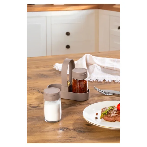Porsima 00467-1 Kapicino Drop 2Li Standlı Tuzluk Biberlik Seti - 100Ml - Görsel 2