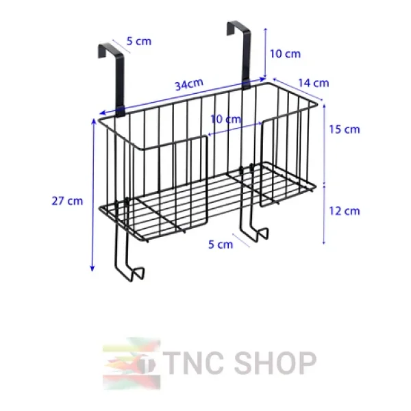 TncPatiShop Kapı Arkası Ütü Ve Ütü Masası Askısı Ütü Düzenleyici Raf - Siyah - Görsel 4