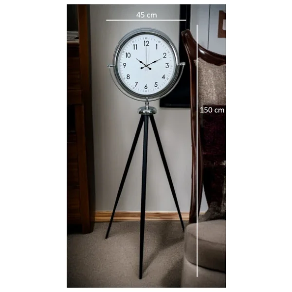 Krom Standart Tripod Ayaklı Saat - Görsel 5