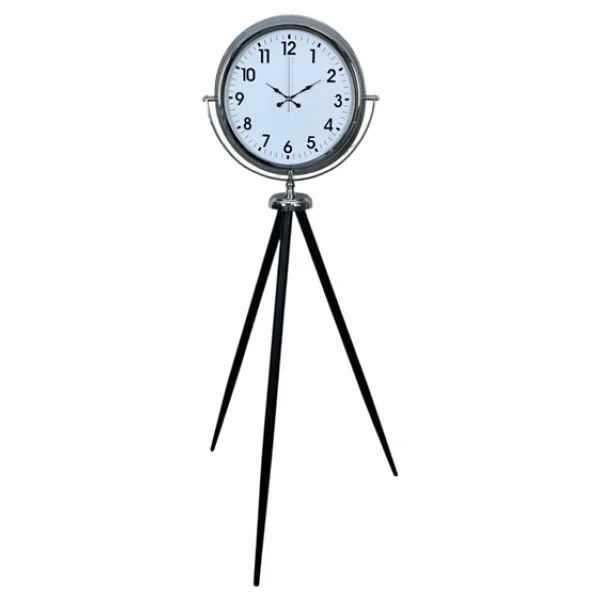 Krom Dekoratif Tasarım Tripod Ayaklı Saat - Görsel 5