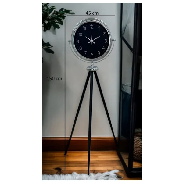 Krom Zarif Tripod Ayaklı Saat - Görsel 6