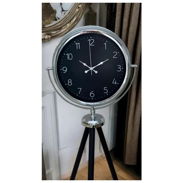 Krom Zarif Tripod Ayaklı Saat - Görsel 2