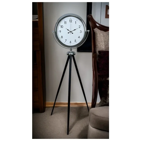 Krom Standart Tripod Ayaklı Saat - Görsel 2