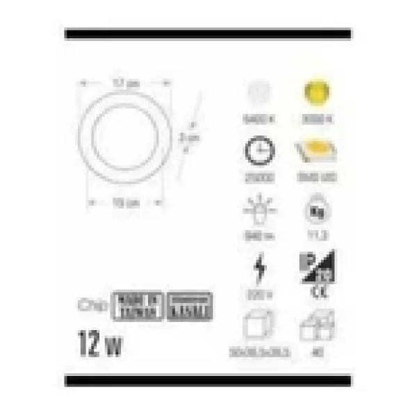 Cata CT-5147 12 W Gün Işığı LED Panel Armatür - Görsel 4