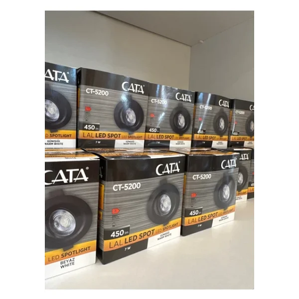 Cata CT-5200G 7W Akik Led Spot Gün Işığı- Siyah Kasa Yuvarlak Sıva Altı (EBATLARINA BAKARAK ALINIZ) - Görsel 5