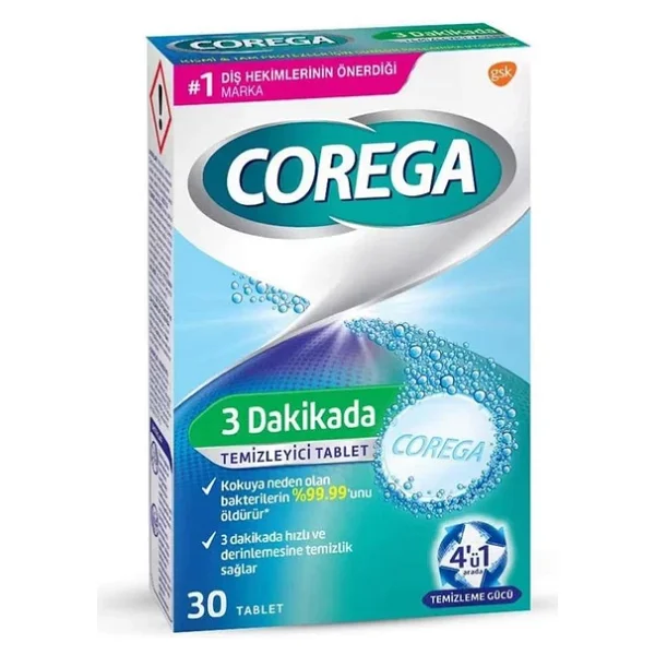 Corega 3 Dakikada 30'lu Protez Temizleme Tableti - Görsel 8