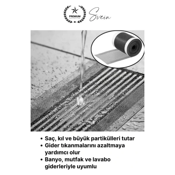 #GiderSüzgeci Banyo Lavabo Gider Süzgeci Filesi Sineklik Tamir Yaması Kiti Böcek Önleyici Yapışkanlı - Görsel 3
