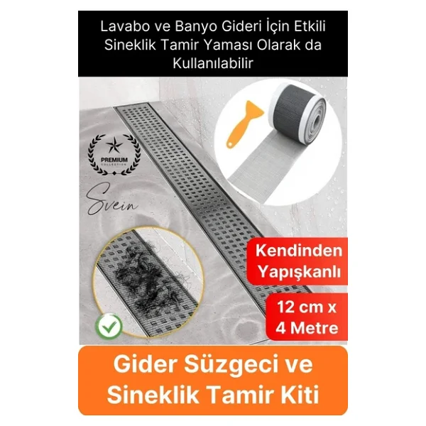 #GiderSüzgeci Banyo Lavabo Gider Süzgeci Filesi Sineklik Tamir Yaması Kiti Böcek Önleyici Yapışkanlı - Görsel 2