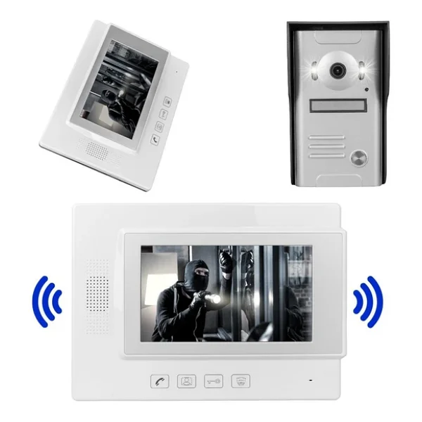 Powermaster 37M 2 Daire 7'' Görüntülü Diafon Kapı Zili Interkom Akıllı Ev Güvenliği Sistemi - Görsel 7