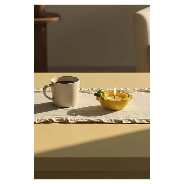 Limon Tasarımlı Dekoratif Sarı Mumluk - Görsel 8
