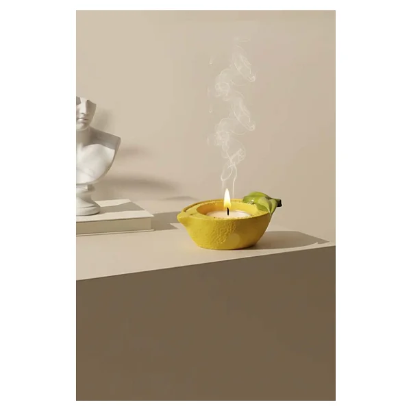 Limon Tasarımlı Dekoratif Sarı Mumluk - Görsel 3