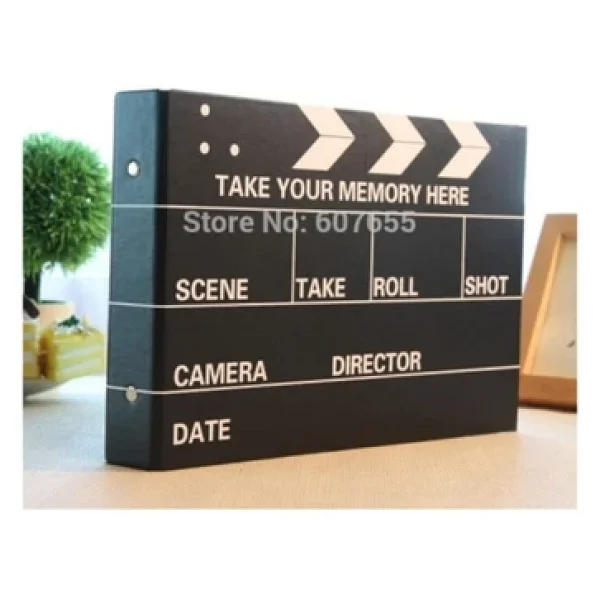 Kesene Klaket Fotoğraf Albümü Anı Defteri Scrapbook Film Tasarımlı Hediye Albüm Sevgiliye Özel Gün Hediyesi - Görsel 10