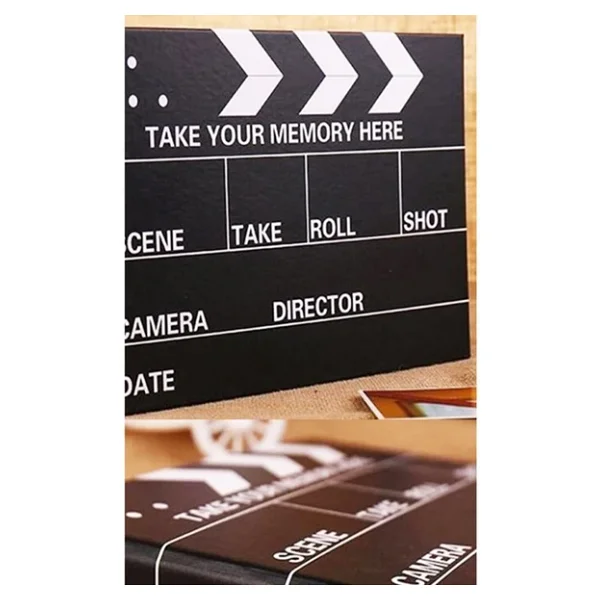 Kesene Klaket Fotoğraf Albümü Anı Defteri Scrapbook Film Tasarımlı Hediye Albüm Sevgiliye Özel Gün Hediyesi - Görsel 9
