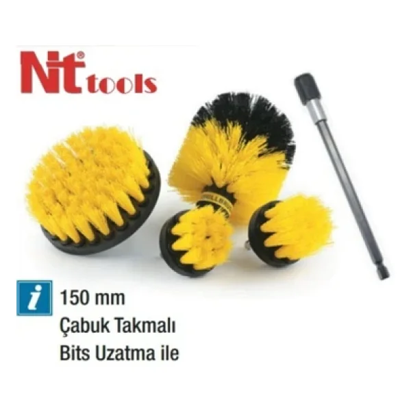 NT Tools NTF22 4 Parça Plastik Matkap Fırça Seti - Görsel 4