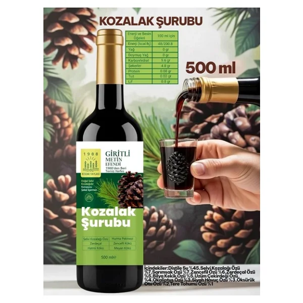 Giritli Metin Efendi Kozalak Şurubu 500 ml - Görsel 2