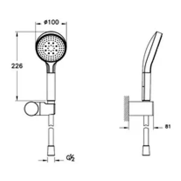 Artema Base Round El Duşu 1F 100Mm Krom A45907 - Görsel 5