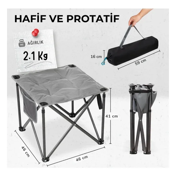 Fundango Cozy Stool Plus Ultra Konforlu Destekli Katlanır Tabure Blue - Görsel 3