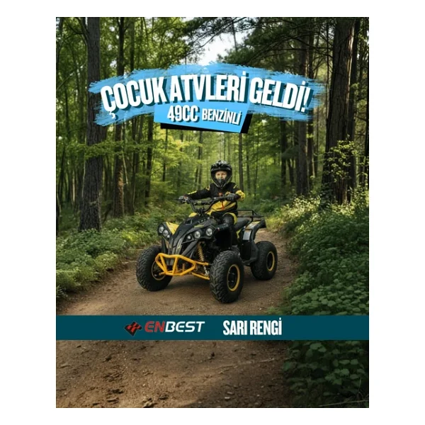 Enbest X01 49 cc Benzinli Çocuk ATV Motosiklet Sarı - Görsel 5