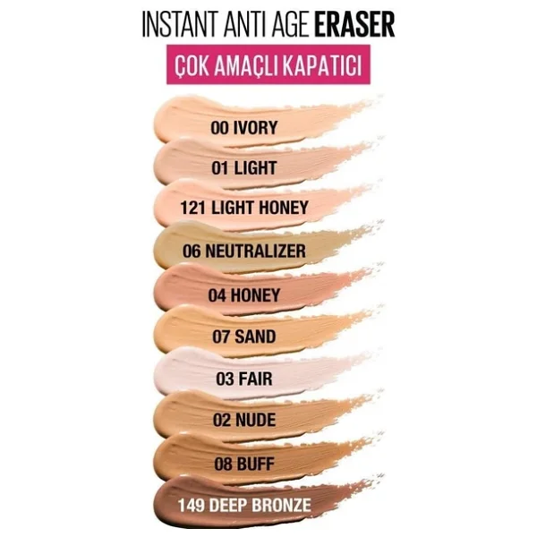 Maybelline New York Instant Anti Age Eraser Kapatıcı 00 Ivory & Mini Tattoo Liner Gel Pencil Makyaj Seti - Görsel 5