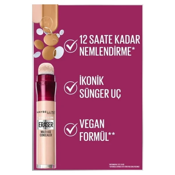 Maybelline New York Instant Anti Age Eraser Kapatıcı 00 Ivory & Mini Tattoo Liner Gel Pencil Makyaj Seti - Görsel 2