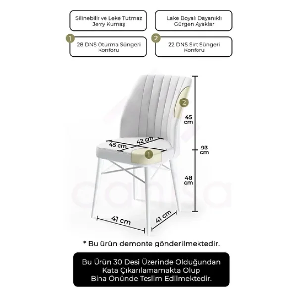 Canisa Concept Flex Serisi Füme Renk/gürgen Ayaklı 1.sınıf Sandalye / Beyaz Gürgen Ayaklı - Görsel 2