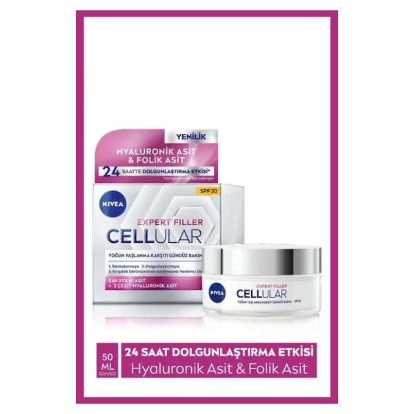 Nivea Cellular Expert Filler Yoğun Yaşlanma Karşıtı 30 Faktör Gündüz Kremi 50 ml - Görsel 3