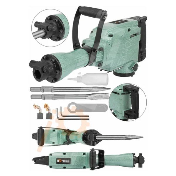 Böhrer 1500W Elektrikli 35J Darbeli Matkap 1700 Rpm Beton Duvar Kırıcı 360 ° Döner Titreşim Korumalı Saplı - Görsel 2