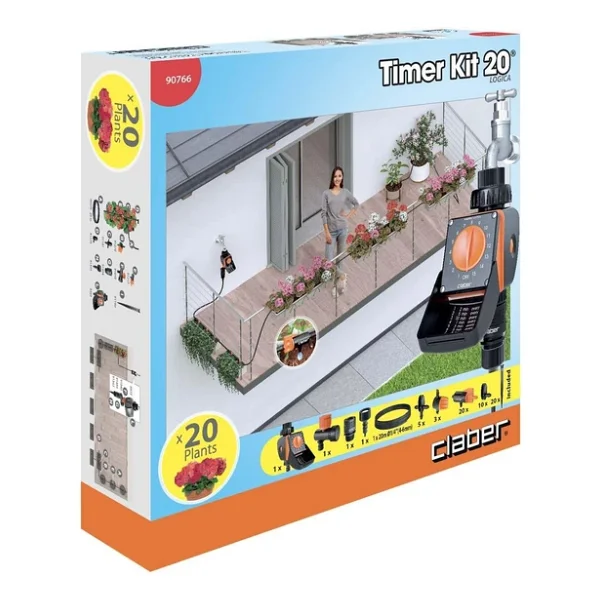 Claber 90766 Timer Kit 20 Logica Damlama Sulama Sistemi Komple - Görsel 2