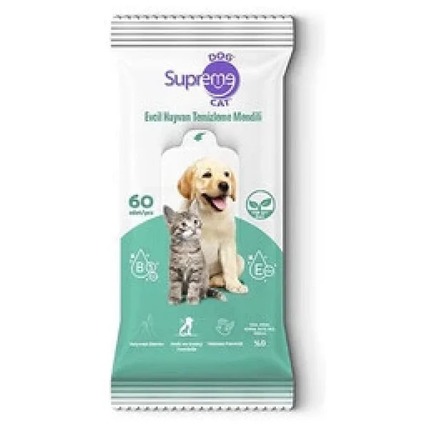 Supreme Cat Yeşil Çaylı Kedi ve Köpek Temizleme Mendili 60'lı - Görsel 7