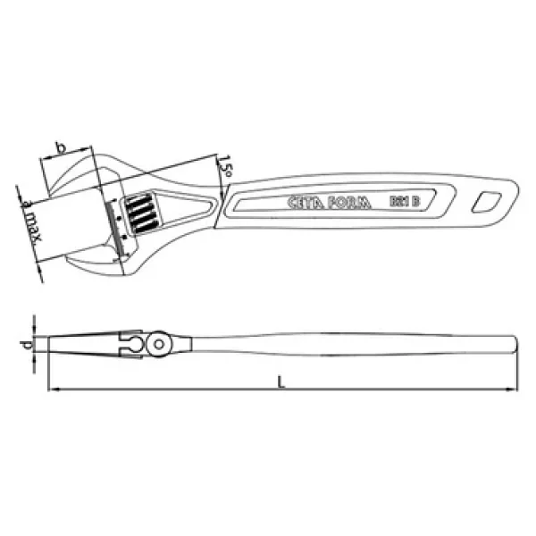 Ceta Form B21-300B 12" 300 mm Kurbağacık Anahtar - Görsel 3