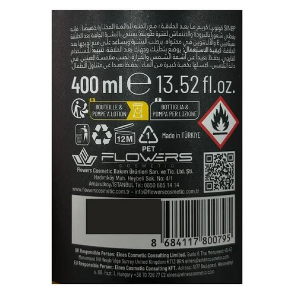 Sinep Pro-Care Tıraş Sonrası Krem Kolonya Balsam 400 Ml Flame - Görsel 5