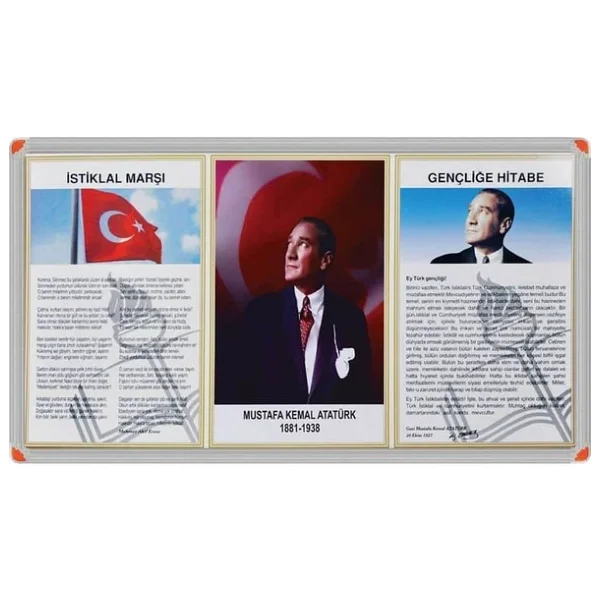 3'LÜ MİLLİ LEVHA (Alüminyum Çerçeve) - 45x90cm - Görsel 2
