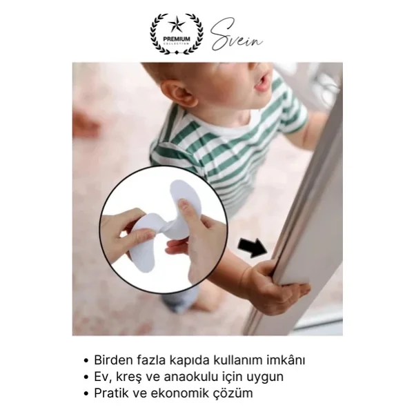 #Stoper 8'li Köpük Kapı Stoperi Parmak Sıkışması Önleyici Çocuk Güvenliği Koruyucu Yumuşak Ev Kreş - Görsel 5