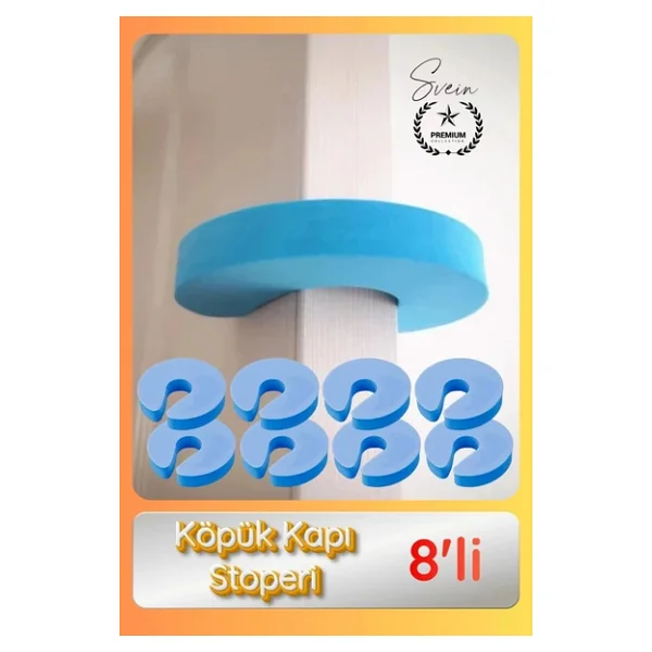 #Stoper 8'li Köpük Kapı Stoperi Parmak Sıkışması Önleyici Çocuk Güvenliği Koruyucu Yumuşak Ev Kreş - Görsel 2